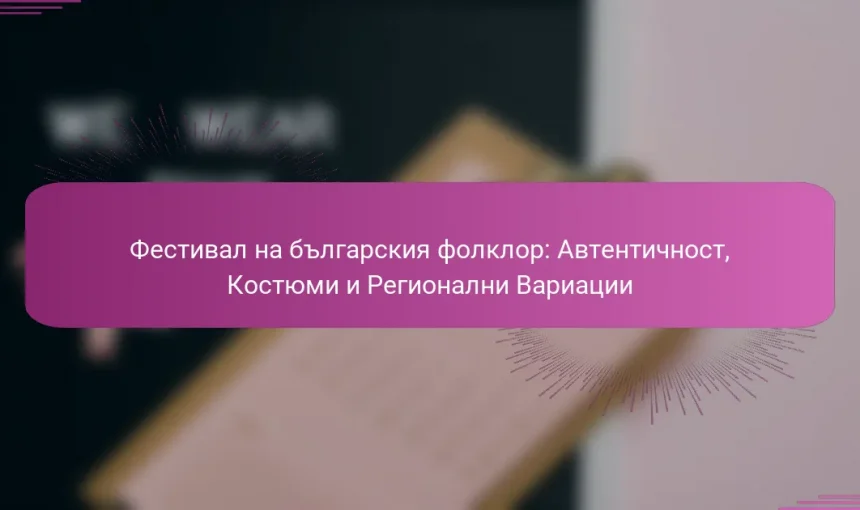 Фестивал на българския фолклор: Автентичност, Костюми и Регионални Вариации