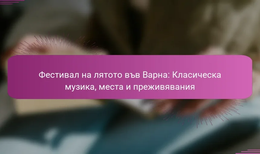 Фестивал на лятото във Варна: Класическа музика, места и преживявания