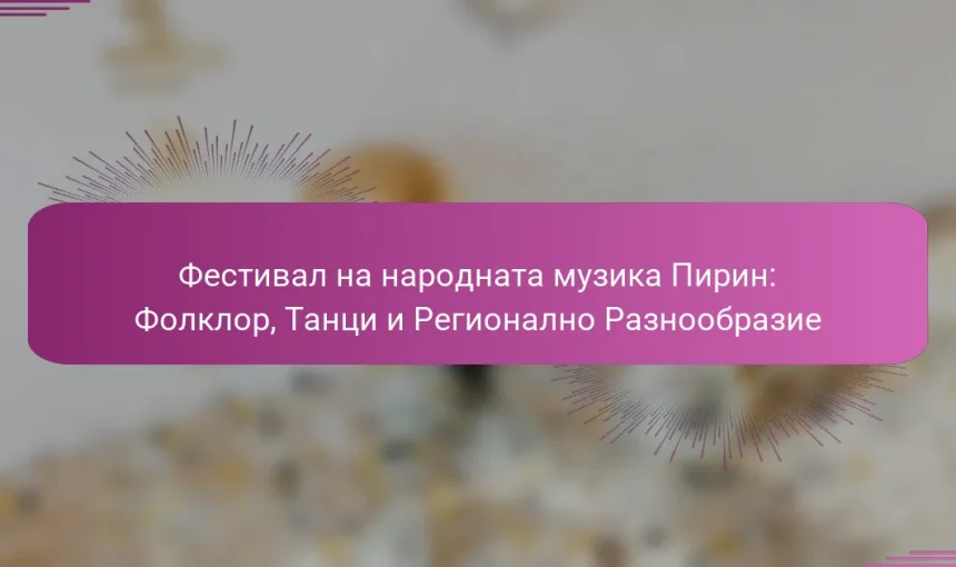 Фестивал на народната музика Пирин: Фолклор, Танци и Регионално Разнообразие