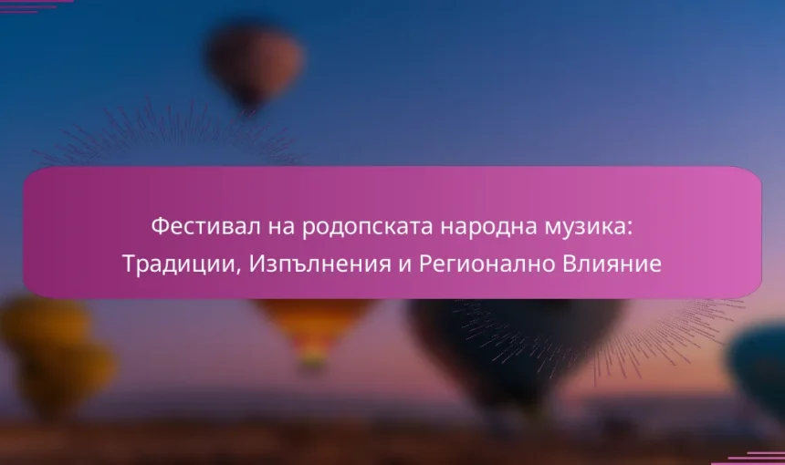 Фестивал на родопската народна музика: Традиции, Изпълнения и Регионално Влияние