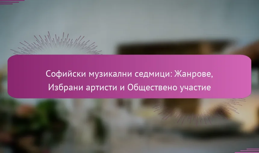 Софийски музикални седмици: Жанрове, Избрани артисти и Обществено участие