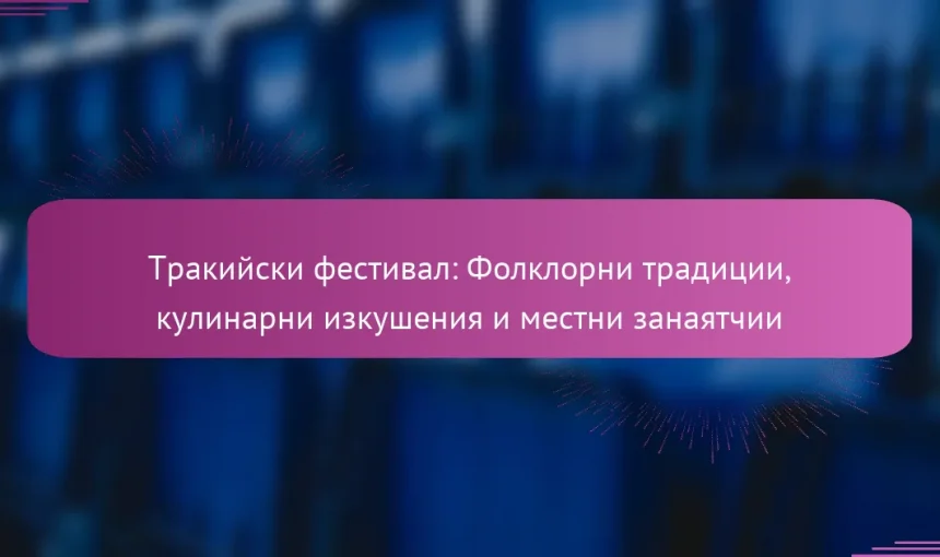 Тракийски фестивал: Фолклорни традиции, кулинарни изкушения и местни занаятчии